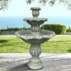 Outdoor Concrete Water Fountain with Submersible Electric Pump