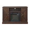 Farmhouse 50" TV Stand w/ Electric Fireplace Insert & Open/Closed Storage