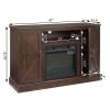 Farmhouse 50" TV Stand w/ Electric Fireplace Insert & Open/Closed Storage