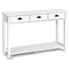 Wooden Console Table with 3 Drawers and 2-Tier Shelves