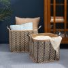 Square Palm Leaf Woven Wicker Storage Baskets