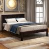 Espresso Twin Platform Bed Frame with Classy Headboard, Wood Slat Support, No Box Spring Needed