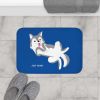 Cute Husky Blue Bath Mat