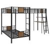 L-Shaped Twin over Twin Bunks w/ Twin Loft