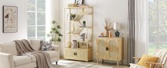 Rattan 5 Tier Bookshelf