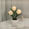 1pc LED Tulip Night Light Simulation Flower Table Lamp; Home Decoration Atmosphere Lamp; Romantic Potted Gift For Office; Room; Bar; Cafe