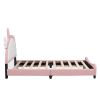 Cute Full size Upholstered Bed With Unicorn Shape Headboard,Full Size Platform Bed with Headboard and Footboard