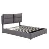 Upholstered Platform bed with a Hydraulic Storage System, Full size