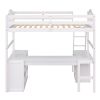 All-In-One Desk, Twin Loft Bed & Storage Unit