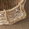 Round Water Hyacinth Woven Basket with Handles - 18" x 18" x 15" - Natural Brown - For Clothes, Towels, Canvas, Toys and Magazine Storage and Home Dec