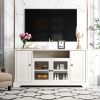 U-Can 65" TV Stand /w 2 Tempered Glass & 2 Solid Doors