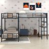 L-Shaped Twin over Twin Bunks w/ Twin Loft