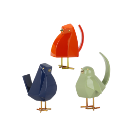 Chic Avian Trio Set Resin Geometric Birds