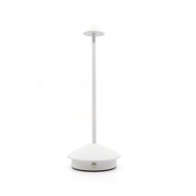 Shade Crest Rechargeable Table Lamp (Color: White)