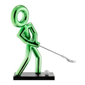 Golf Man Sculpture (Color: Metallic Green)