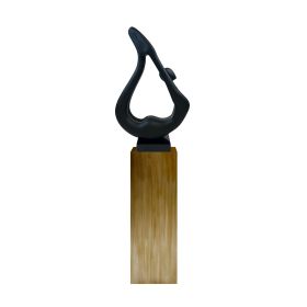 Yoga Black Sculpture (Color: Bronze Base)