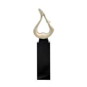 Yoga White Sculpture (Color: Black Base)