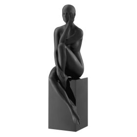 Antoinette Doll Sculpture with Base (Color: Matte Black)