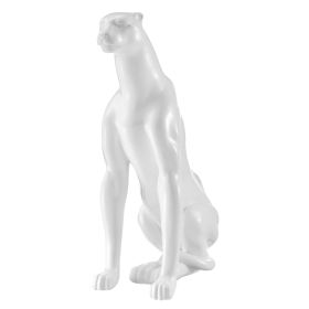 Boli Sitting Panther Sculpture (Color: Glossy White)