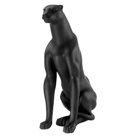 Boli Sitting Panther Sculpture (Color: Matte Black)