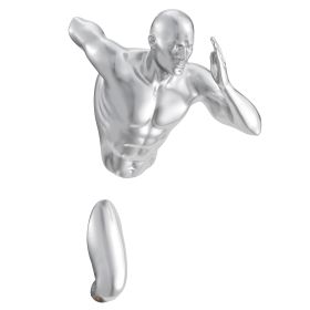 Chrome Wall Runner Man Sculpture (Color: 13")