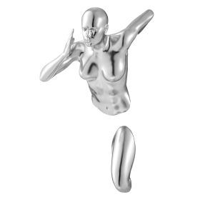 Chrome Wall Runner Woman Sculpture (Color: 13")