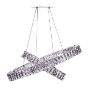 Crystal Elegance LED Chandelier (Color: 2 Ovals)