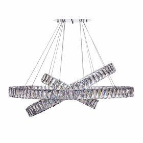 Crystal Elegance LED Chandelier (Color: 3 Ovals)