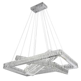 Crystal Elegance LED Chandelier (Color: 3 Rectangles)