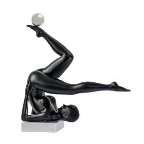 Emma Doll Sculpture (Color: Matte Black and Steel)