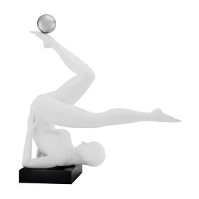 Emma Doll Sculpture (Color: Matte White and Steel)