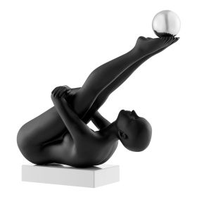 Francine Doll Sculpture (Color: Matte Black and Steel)