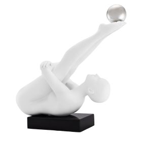 Francine Doll Sculpture (Color: Matte White and Steel)