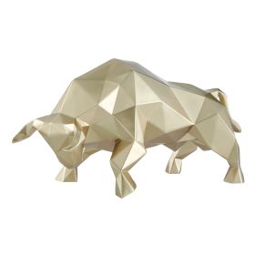 Geometric Bull Sculpture (Color: Champagne Gold)