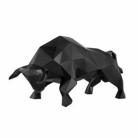 Geometric Bull Sculpture (Color: Matte Black)