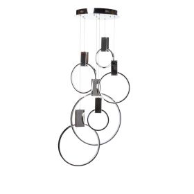 Hong Kong LED Circular Chandelier (Color: Chrome)