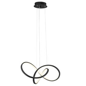 Knotted LED Dimmable Chandelier (Color: Black)