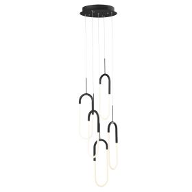 LED Five Clips Chandelier (Color: Matte Black)