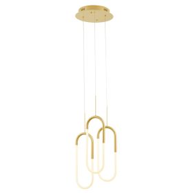 LED Three Clips Chandelier (Color: Sandy Gold)