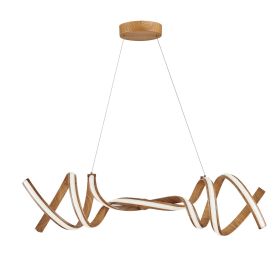 Munich LED Horizontal Chandelier (Color: Wood)