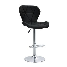 Luxe Swivel Elegance Set of Two Stools (Color: Black)