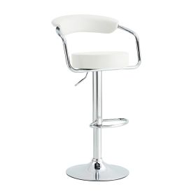 Radiance Rise Chrome Set of Two Stools (Color: White)