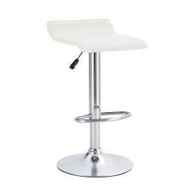 Zenith Chrome Elegance Counter Set of Two Stools (Color: White)