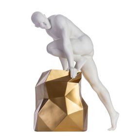 Sensuality Man Sculpture (Color: Matte White and Gold)