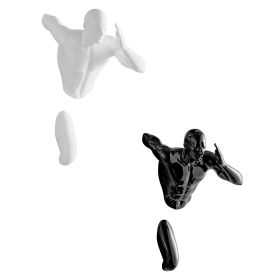 Set of Two Wall Runners Sculptures (Color: White & Black)