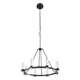 Victory 8 Light Chandelier (Color: Matte Black)