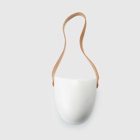 Wall-mounted Flower Pot (Option: Leather cord bright white 1pa-Small and medium)