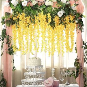 Artificial Hanging Wisteria Plants (Gray: Yellow)