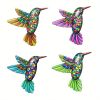 1pc/4pcs, Metal Hummingbird Wall Art Decor, Metal Birds Outdoor Wall Sculpture Decoration Hanging, Room Decor, Home Decor, Wedding Decor, Holiday Deco