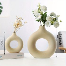 Modern Ceramic Vase (Gray: Cream Color, size: Small + Large Vase)